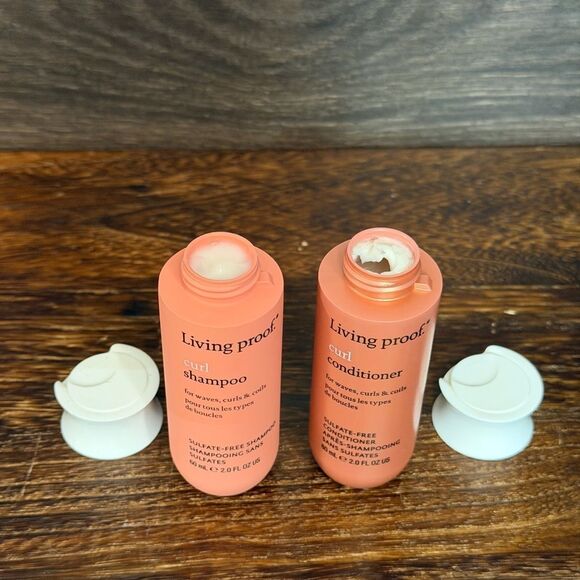 Living Proof Curly Hair Essentials travel-size set, four mini products plus bag - Picture 4 of 11